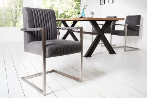 Design bútorok - BIG ASTON szürke 100% polyester szék 55x60x90