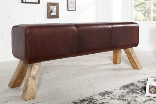Design bútorok - BOCK II kávészínű bőr ülőpad 120 cm