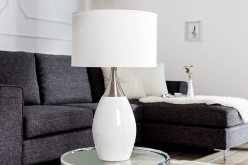 Design bútorok - CARLA fehér asztali lámpa 60 cm
