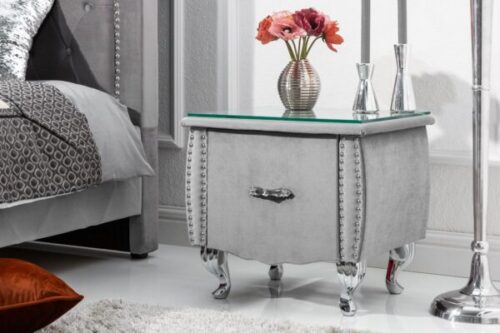Design bútorok - EXTRAVAGANCIA ezüst éjjeliszekrény 45cm