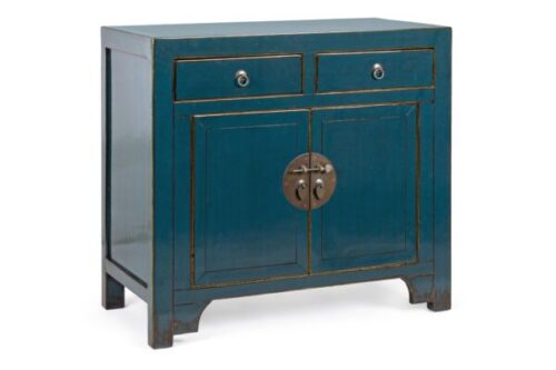 Design bútorok - JINAN kék tálalószekrény 2 ajtóval és 2 fiókkal