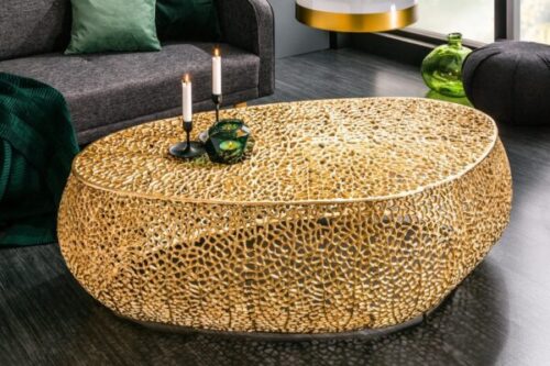 Design bútorok - LEAF arany dohányzóasztal 120cm