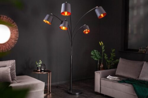Design bútorok - LEVELS fekete fém állólámpa 100x120x202