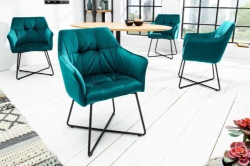 Design bútorok - LOFT türkiz karfás szék