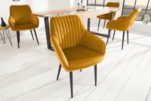 Design bútorok - TURIN sárga karfás szék