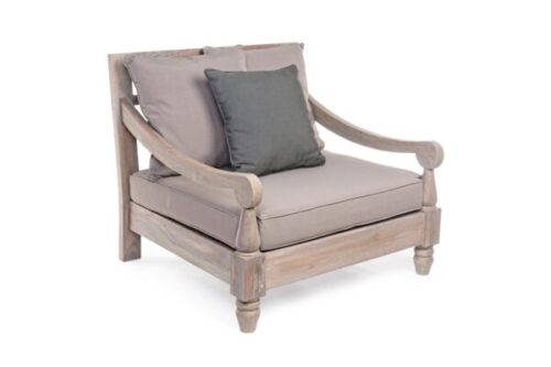 Design bútorok - BALI bézs teakfa kerti fotel