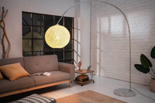 Design bútorok - COCOONING fehér manilakender állólámpa