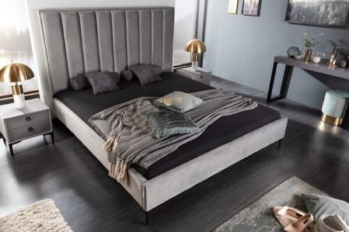 Design bútorok - COSMOPOLITE szürke bársony ágy 160cm