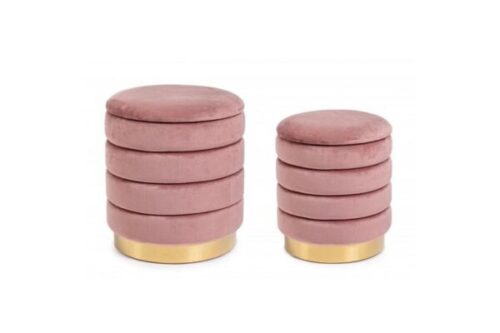 Design bútorok - DARINA rózsaszín bársony puff