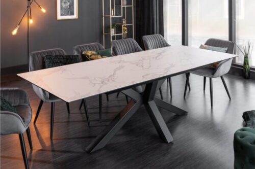 Design bútorok - ETERNITY fehér kerámia 10 személyes étkezőasztal