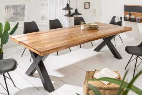 Design bútorok - IRON CRAFT barna mangófa étkezőasztal 200cm