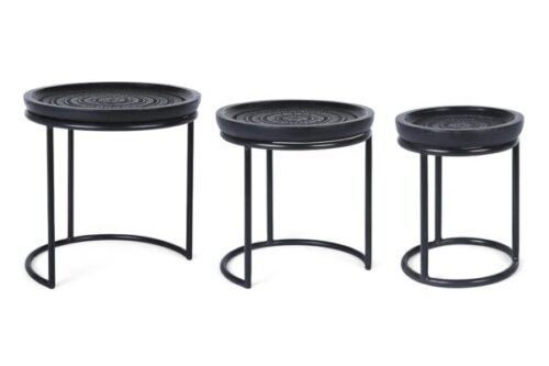 Design bútorok - KIRTAN 3 részes kerek dohányzóasztal