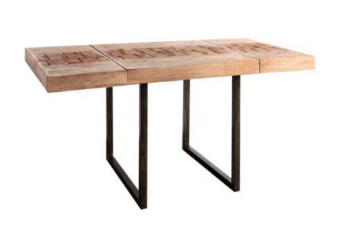 Design bútorok - MUMBAI 160cm barna és fekete akácfa étkezőasztal