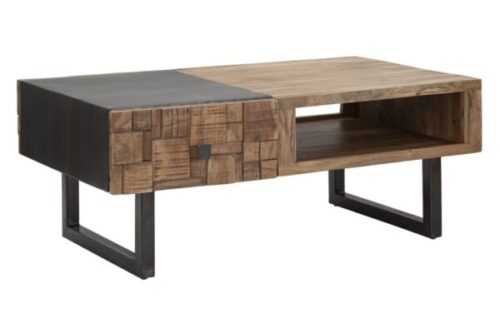 Design bútorok - MUMBAI II barna és fekete akácfa dohányzóasztal