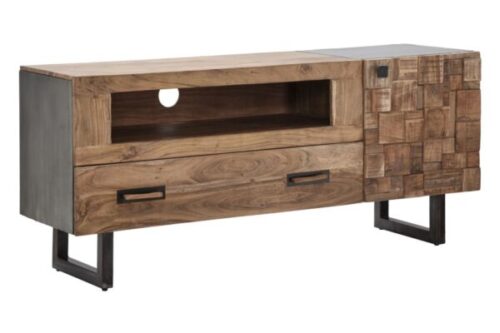Design bútorok - MUMBAI barna és fekete akácfa tv szekrény