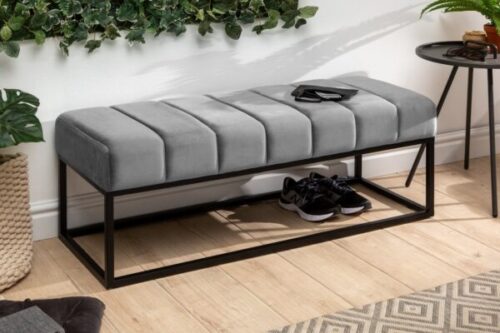 Design bútorok - PETIT BEAUTE szürke bársony ülőpad