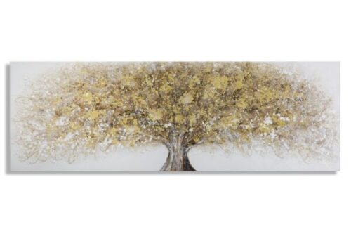 Design bútorok - SUPER TREE II arany és barna vászon festmény