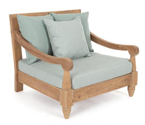 Design bútorok - BALI zöld teakfa fotel