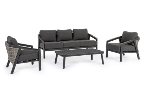 Design bútorok - CORDOVA fekete kerti garnitúra