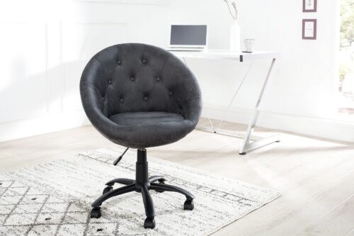 Design bútorok - COUTURE antik szürke gurulós szék 90-100 cm