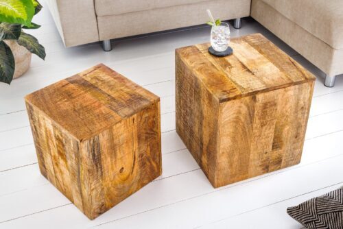Design bútorok - CURACAO barna mangófa lerakóasztal