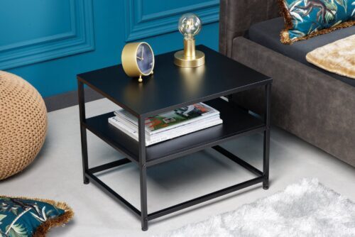Design bútorok - DURA fekete acél lerakóasztal 50 cm