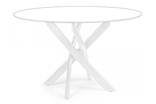 Design bútorok - GEORGE fehér acél kerek étkezőasztal láb