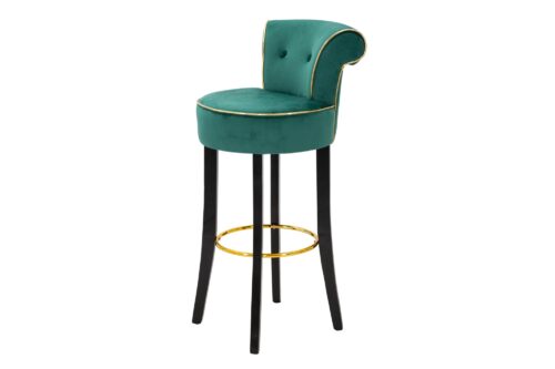 Design bútorok - LUXY zöld bársony bárszék