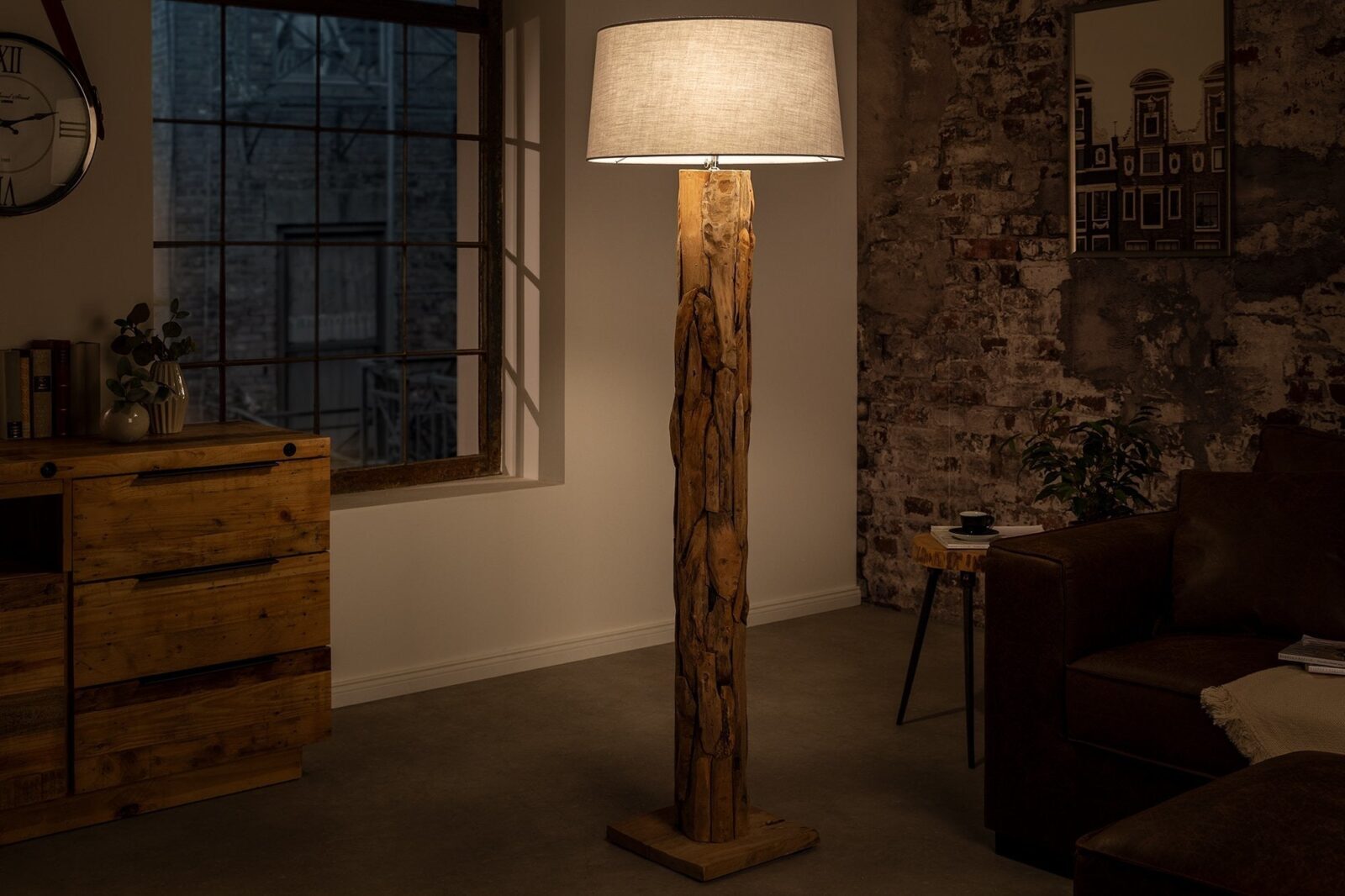 Design bútorok - ROOTS szürke vászon lámpabúra
