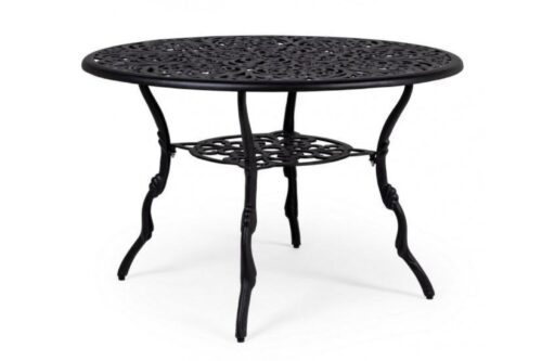 Design bútorok - VICTORIA fekete kerti étkezőasztal 110 cm